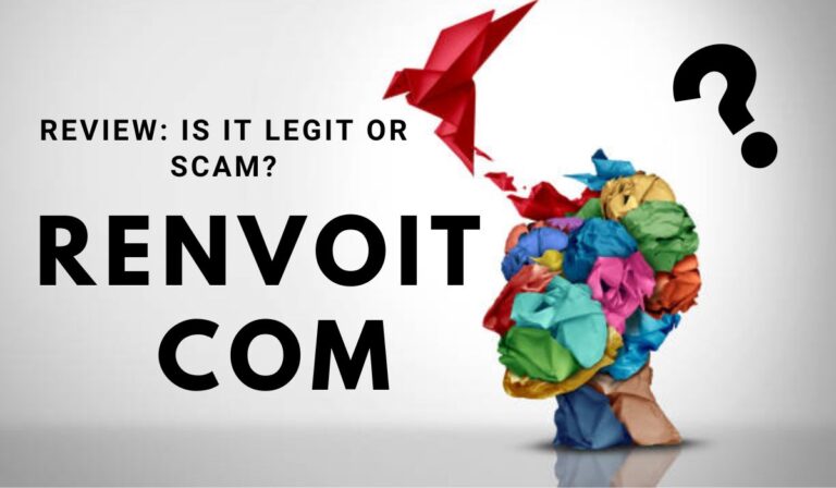 Renvoit com review graphic with text asking 'Is it legit or scam?' alongside a question mark and colorful paper ball symbolizing confusion and uncertainty. - NEWS TAKER