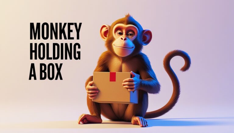 Monkey Holding a Box